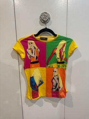 Vintage Versace Yellow Pop Art Graphic Tee